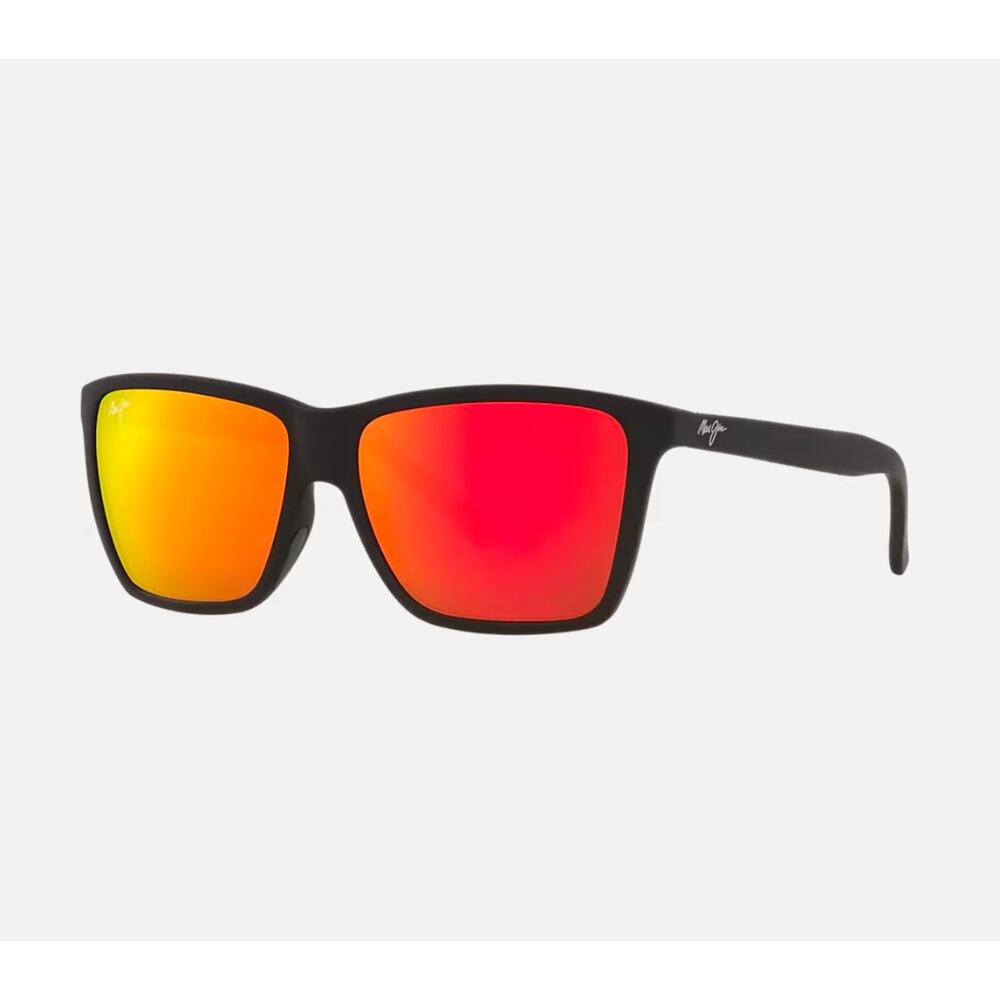 Maui Jim Cruzem Matte Black Hawaii Lava Rectangular Sunglasses